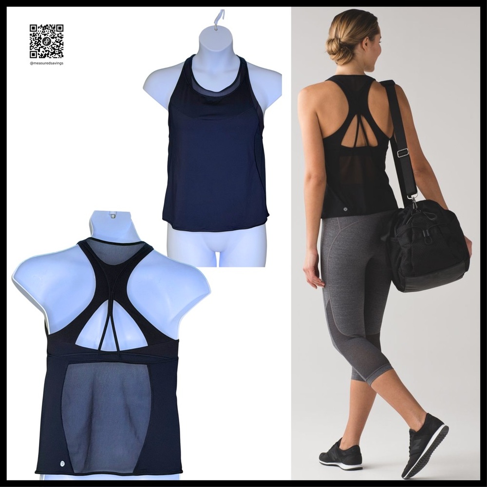 Size 8 NWOT Lululemon Gear Up Tank + Built in Bra - Black